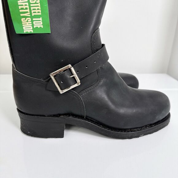 Vintage Herman Santa Rosa Engineer Boots Sz 13 E Black Steel Toe Motorcycle NEW - Picture 4 of 12